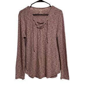 Ruff Hewn‎ Women’s Lace-Up T-shirt Long Sleeve